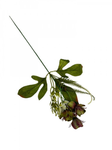 Dodatek florystyczny pik kwiatuszki 38 cm zielono bordowe