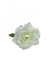 Róża główka 6 cm kremowa z jasno zielonym