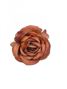 Róża kwiat wyrobowy 10 cm ciemno pomarańczowa