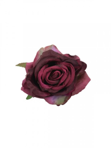 Róża kwiat wyrobowy 10 cm ciemno fiołkowa