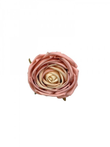 Róża główka 7 cm różowa z kremowym środkiem