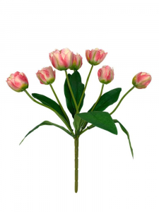 Tulipany bukiet 41 cm różowe z kremem