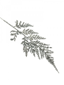 Gałązka brokat 29 cm srebrna