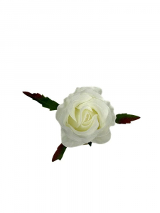 Róża główka 5 cm biała
