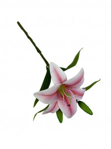 Lilia silikonowa gałązka 35 cm jasny róż