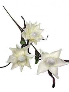 Kwiat egzotyczny piankowy  XXL 104 cm śmietankowa biel