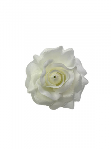 Róża główka 9 cm śmietankowa biel
