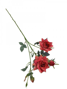 Róża na gałązce 64 cm ciemno różowa