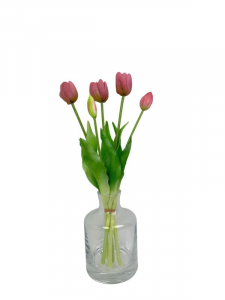 Tulipan silikonowy wiązka 40 cm brudny róż