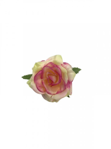 Róża kwiat wyrobowy 5 cm jasno zielona z ciemnym różem