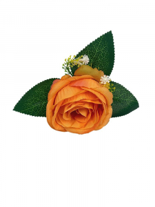 Róża główka z dodatkiem 11 cm pomarańczowa