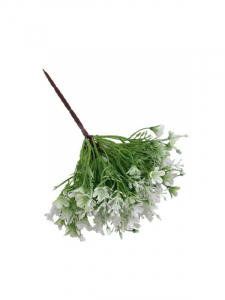 Bukiet z kwiatuszkami 21 cm biało-zielony