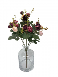 Pełnik bukiet 35 cm bordo z różem