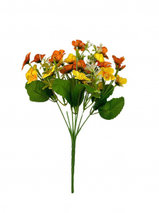 Bukiet bukiecik kwiatuszków 30 cm pomarańczowo żółty