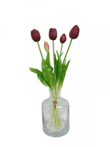 Tulipan silikonowy wiązka 40 cm purpurowy