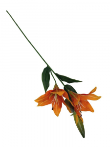 Lilia kwiat na gałązce 65 cm pomarańczowa
