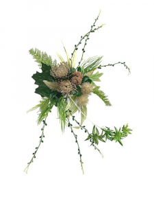 Bukiet mieszany (czosnek, rozchodnik, zielistka) 40 cm brązowy z dodatkiem brudnego różu