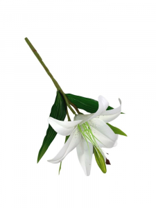 Lilia silikonowa gałązka 38 cm biała