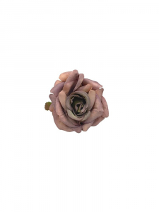 Róża kwiat wyrobowy 6 cm brudny róż z zielonym środkiem