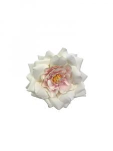 Gardenia kwiat wyrobowy 10 cm kremowa z jasnym różem