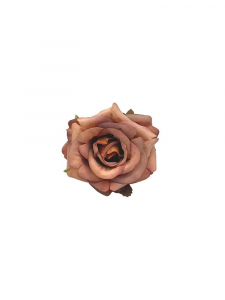 Róża kwiat wyrobowy 6 cm ceglana pudrowa