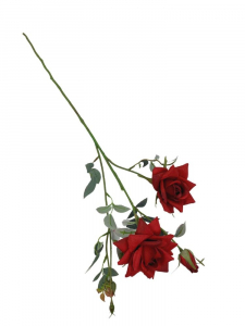 Róża na gałązce 64 cm czerwona