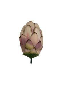 Protea główka 13 cm beż i brudny fiolet