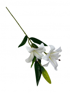 Lilia silikonowa gałązka 65 cm biała