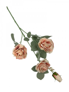 Róża na gałązce 63 cm różowo kremowa