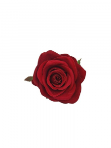 Róża welurowa główka 9 cm czerwona