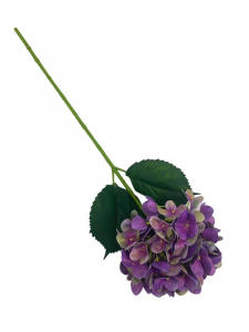 Hortensja kwiat pojedynczy 68 cm fioletowa z akcentami zieleni