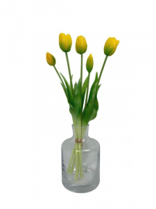 Tulipan silikonowy wiązka 40 cm żółty