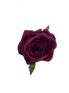 Róża kwiat wyrobowy 10 cm bordowa