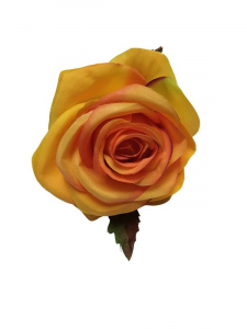 Róża kwiat wyrobowy 10 cm pomarańczowa