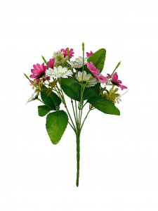 Bukiet bukiecik margaretek 30 cm biało różowy