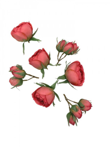 Róża kwiaty wyrobowe komplet różowy
