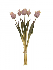 Wiązka tulipanów silikonowych 47 cm jasno fioletowych