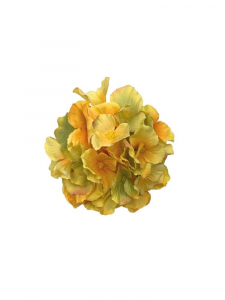 Hortensja kwiat wyrobowy 17 cm żółta z oliwkowym akcentem