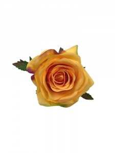 Róża kwiat wyrobowy 10 cm jasno pomarańczowa