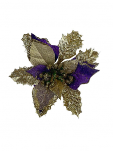 Gwiazda betlejemska główka 16 cm fioletowo złota