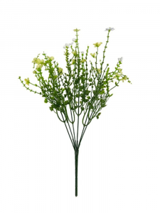 Bukiet drobnych kwiatuszków 40 cm biało zielony