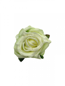 Róża kwiat wyrobowy 10 cm kremowo zielona