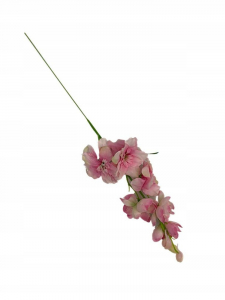 Ostróżka gałązka 44 cm pudrowy róż z zielonymi akcentami