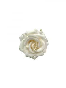 Róża kwiat wyrobowy 6 cm kremowa