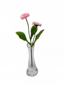 Stokrotka 2 kwiaty na gałązce 23 cm jasno różowa