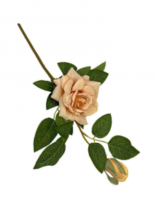 Róża gałązka 47 cm pastelowy pomarańcz
