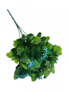 Bukiet plastikowy z kulkami 31 cm zielono-niebieski