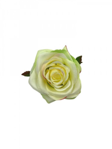 Róża kwiat wyrobowy 10 cm jasno zielona z ciemno różowymi brzegami