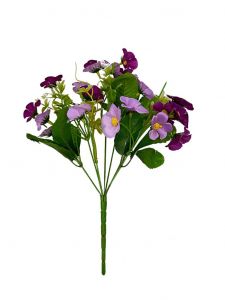 Bukiet bukiecik kwiatuszków 30 cm jasny fiolet i purpura