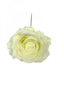 Róża ośnieżona 33 cm kremowa